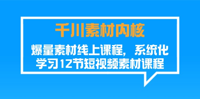 （11554期）千川素材-内核，爆量素材线上课程，系统化学习12节短视频素材课程-婷婷聊项目