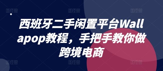 西班牙二手闲置平台Wallapop教程，手把手教你做跨境电商-婷婷聊项目