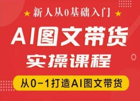新人从0基础入门，抖音AI图文带货实操课程，从0-1打造AI图文带货-婷婷聊项目