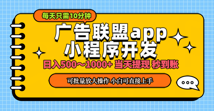 （11645期）小程序开发 广告赚钱 日入500~1000+ 小白轻松上手！-婷婷聊项目