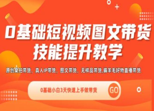 0基础短视频图文带货实操技能提升教学(直播课+视频课),0基础小白3天快速上手做带货-婷婷聊项目