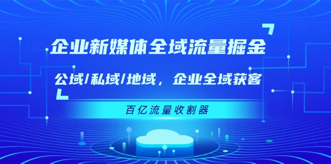 企业新媒体全域流量掘金：公域/私域/地域 企业全域获客 百亿流量收割器-婷婷聊项目