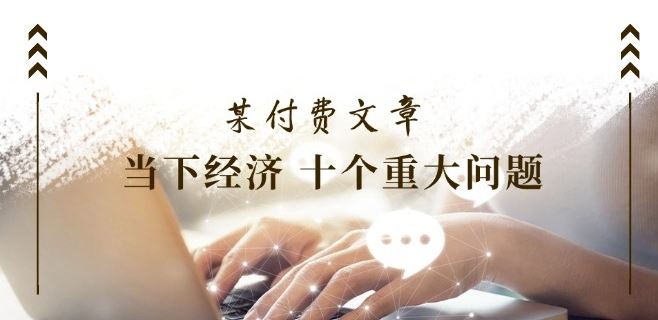 某付费文章《当下经济 十个重大问题》覆盖了大家关心的全部经济类话题-婷婷聊项目