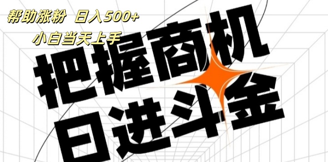 （11902期）帮助涨粉，日入500+，覆盖抖音快手公众号客源广，小白可以直接上手-婷婷聊项目