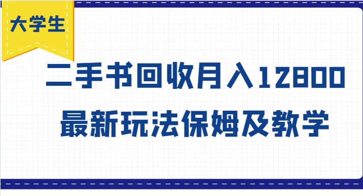 大学生创业风向标，二手书回收月入12800，最新玩法保姆及教学-婷婷聊项目