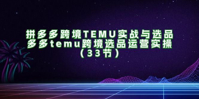 （11934期）拼多多跨境TEMU实战与选品，多多temu跨境选品运营实操（33节）-婷婷聊项目