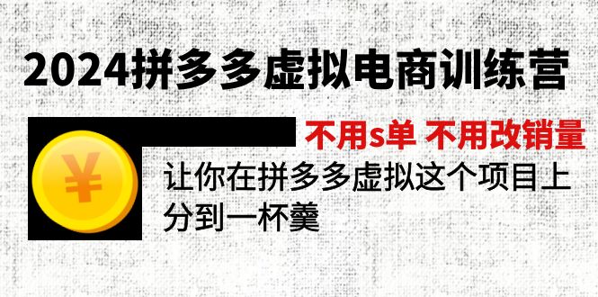 （12024期）2024拼多多虚拟电商训练营 不s单 不改销量  做虚拟项目分一杯羹(更新10节)-婷婷聊项目