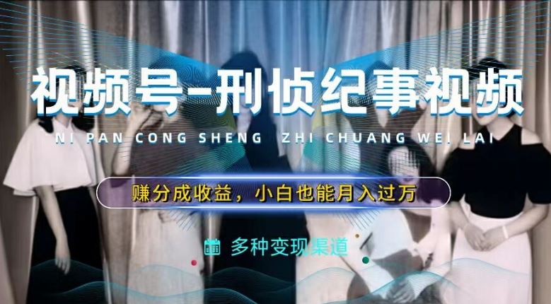 利用刑侦纪实视频，赚视频号分成计划收益，操作简单，新手小白轻松月入过万【揭秘】-婷婷聊项目
