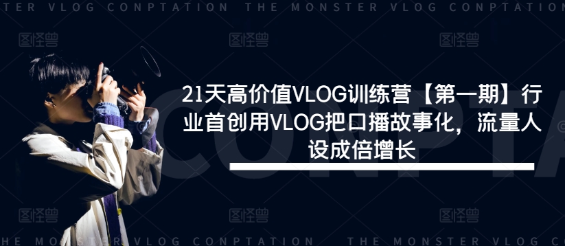 21天高价值VLOG训练营【第一期】行业首创用VLOG把口播故事化，流量人设成倍增长-婷婷聊项目