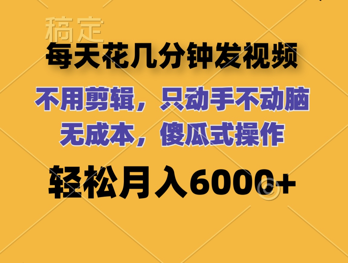 （12119期）每天花几分钟发视频 无需剪辑 动手不动脑 无成本 傻瓜式操作 轻松月入6…-婷婷聊项目