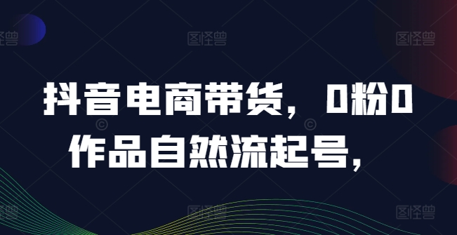抖音电商带货，0粉0作品自然流起号，热销20多万人的抖音课程的经验分享-婷婷聊项目