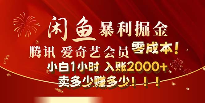（12236期）闲鱼全新暴力掘金玩法，官方正品影视会员无成本渠道！小白1小时收…-婷婷聊项目