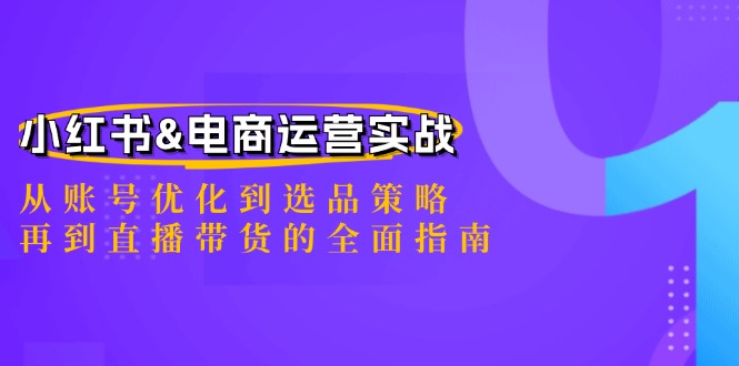 小红书&电商运营实战：从账号优化到选品策略，再到直播带货的全面指南-婷婷聊项目