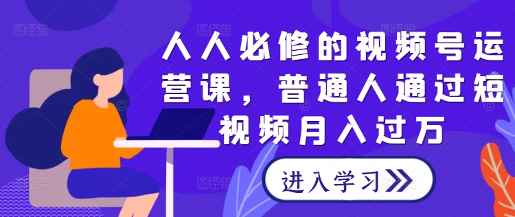 人人必修的视频号运营课，普通人通过短视频月入过万-婷婷聊项目