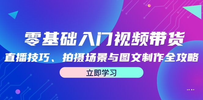 零基础入门视频带货：直播技巧、拍摄场景与图文制作全攻略-婷婷聊项目