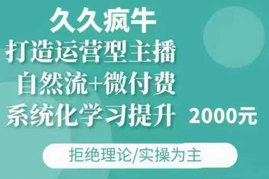 久久疯牛·自然流+微付费(12月23更新)打造运营型主播，包11月+12月-婷婷聊项目